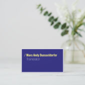 Cartes de visite modernes jaune bleu (Debout devant)