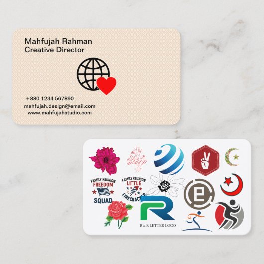 Cartes de visite modernes | Marque créative de lux (Devant / Derrière)