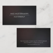 Cartes de visite modernes minimalistische foncées (Devant / Derrière)