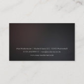 Cartes de visite modernes minimalistische foncées (Dos)