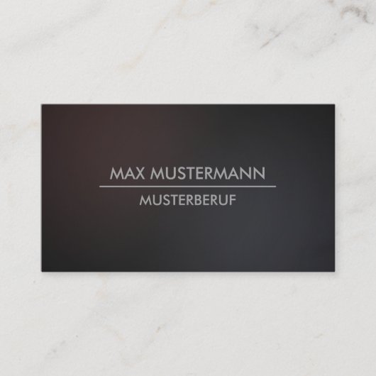 Cartes de visite modernes minimalistische foncées (Devant)