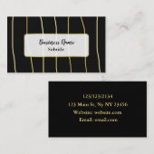 Cartes de visite modernes Noir et Or (Devant / Derrière)