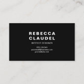 cartes de visite modernes noirs (Dos)