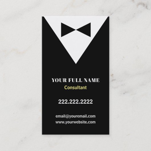 Cartes de visite modernes noirs de smoking (Devant)