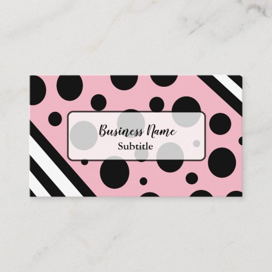 Cartes de visite modernes noirs et roses (Devant)