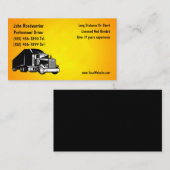 Cartes de visite modernes pour chauffeur de camion (Devant / Derrière)