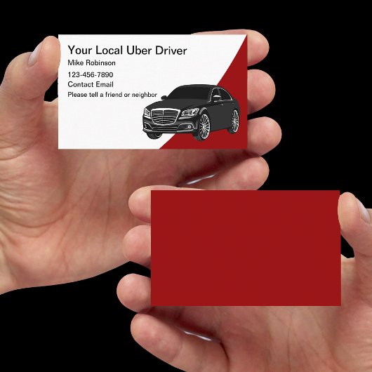 Cartes de visite modernes pour chauffeur Uber loca