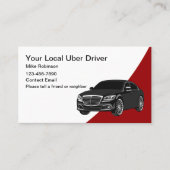 Cartes de visite modernes pour chauffeur Uber loca (Devant)