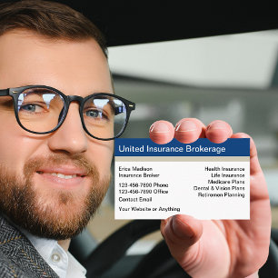 Cartes de visite modernes pour courtier en assuran
