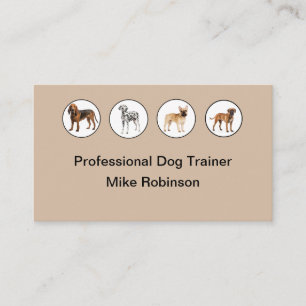 Cartes de visite modernes pour dresseur de chiens