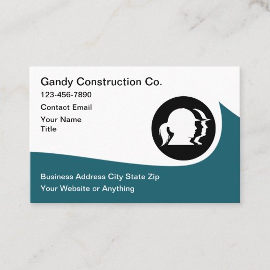 Cartes de visite modernes pour entreprise de const (Devant)