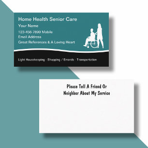 Cartes de visite modernes pour infirmière à domici