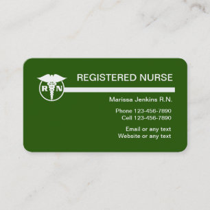 Cartes de visite modernes pour infirmière diplômée