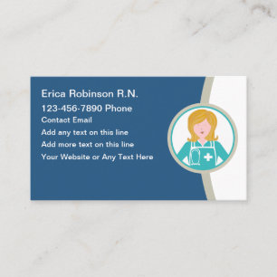 Cartes de visite modernes pour infirmière diplômée