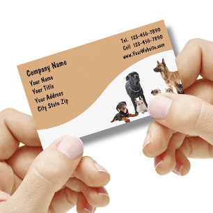 Cartes de visite modernes pour la garde d'animaux