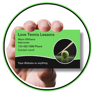 Cartes de visite modernes pour leçons de tennis