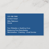 Cartes de visite modernes pour piscine (Dos)