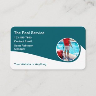 Cartes de visite modernes pour piscine