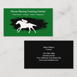 Cartes de visite modernes pour ranch de courses de