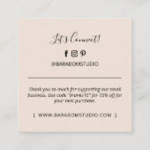 Cartes de visite modernes simples beige Merci (Dos)
