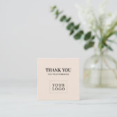 Cartes de visite modernes simples beige Merci (Debout devant)