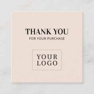 Cartes de visite modernes simples beige Merci