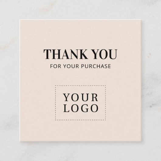 Cartes de visite modernes simples beige Merci (Devant)