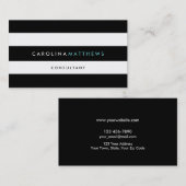 Cartes de visite modernes simples des rayures | (Devant / Derrière)