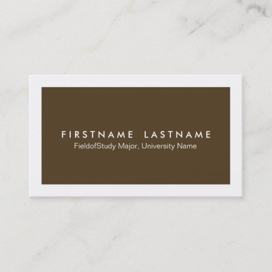 Cartes de visite modernes simples d'étudiant (Devant)