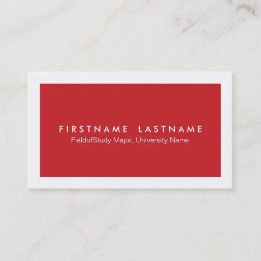 Cartes de visite modernes simples d'étudiant (Devant)