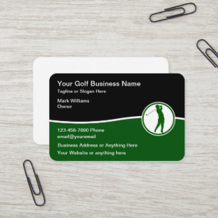 Cartes de visite modernes sur le thème du golf