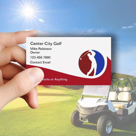 Cartes de visite modernes thème golf cool coins ar