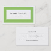 Cartes de Visite Modernes Vert Visitekaartje (Voorkant / Achterkant)