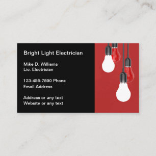 Cartes de visite modifiables d'électricien cool