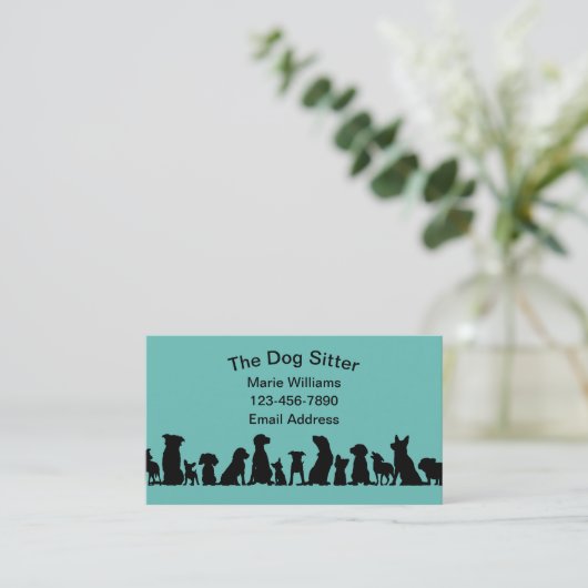 Cartes de visite modifiables pour chiens simples (Debout devant)