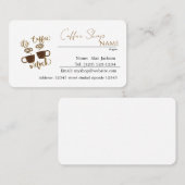 cartes de visite modifiables pour salon de café (Devant / Derrière)