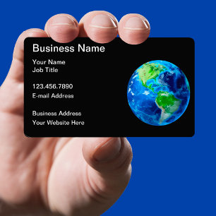 Cartes de visite modifiables Terre Entreprise Mond