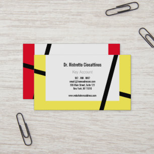 Cartes de visite mono couleurs rouge jaune noir