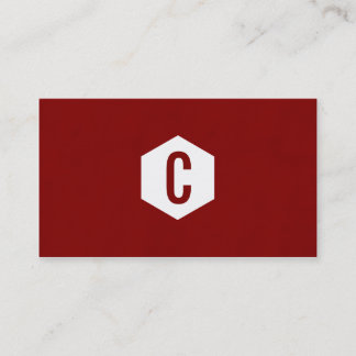 Cartes de visite monogramed par hexagone rouge