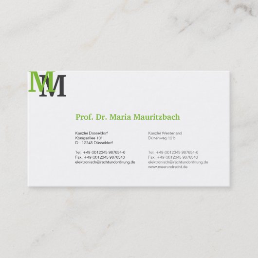 Cartes de visite monogramme (Devant)