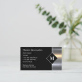 Cartes de visite Monogramme Construction Unique (Debout devant)