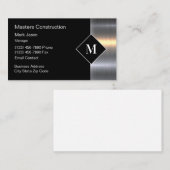Cartes de visite Monogramme Construction Unique (Devant / Derrière)