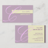 Cartes de visite, monogramme de fillette au lilas (Devant / Derrière)