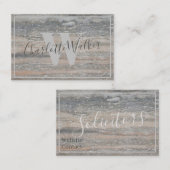 Cartes de visite - Monogramme de veine Travertine  (Devant / Derrière)