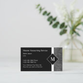 Cartes de visite monogramme pour comptable profess (Debout devant)