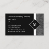 Cartes de visite monogramme pour comptable profess (Devant)