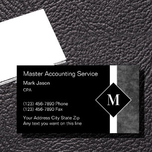 Cartes de visite monogramme pour comptable profess