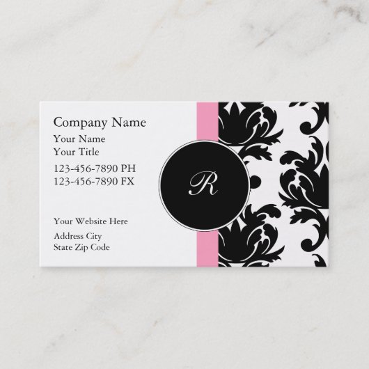 Cartes de visite monogramme pour dames (Devant)
