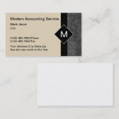 Cartes de visite monogramme pour services de compt (Devant / Derrière)