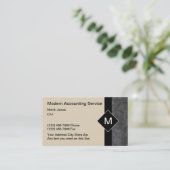 Cartes de visite monogramme pour services de compt (Debout devant)